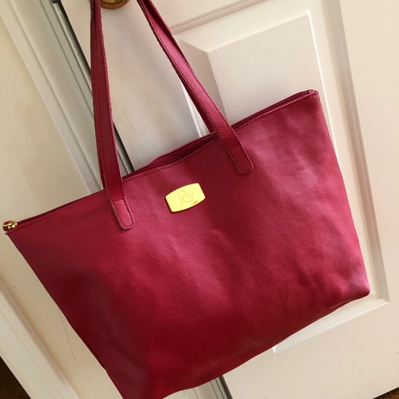 Joy Mangano Bags Joy Mangano Red Leather Tote Poshmark